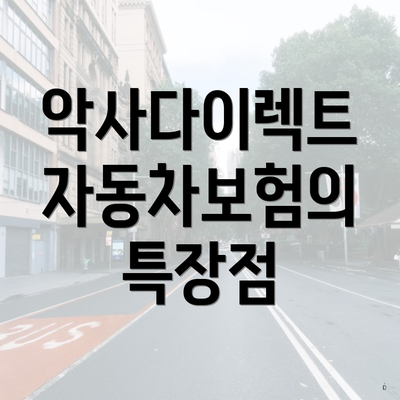 악사다이렉트 자동차보험의 특장점