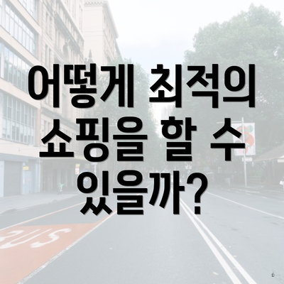 어떻게 최적의 쇼핑을 할 수 있을까?