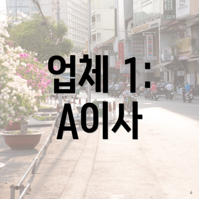 업체 1: A이사