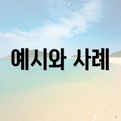 예시와 사례
