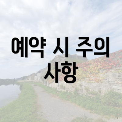 예약 시 주의 사항