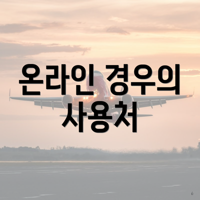 온라인 경우의 사용처