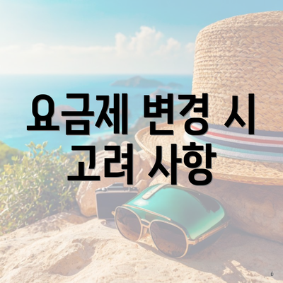 요금제 변경 시 고려 사항