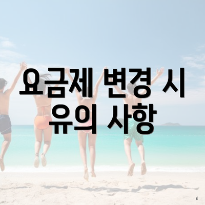 요금제 변경 시 유의 사항