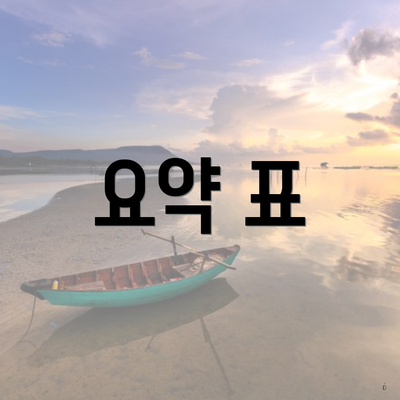 요약 표