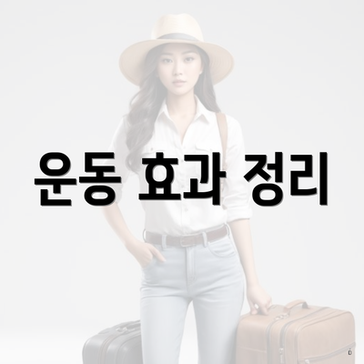 운동 효과 정리