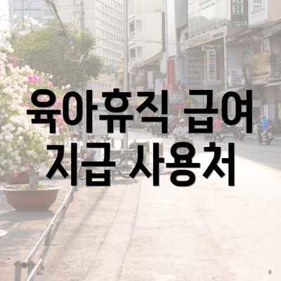 육아휴직 급여 지급 사용처