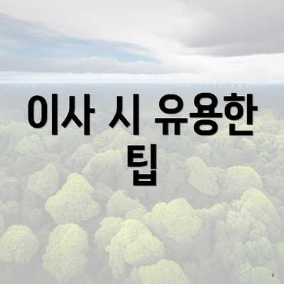 이사 시 유용한 팁