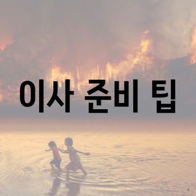 이사 준비 팁