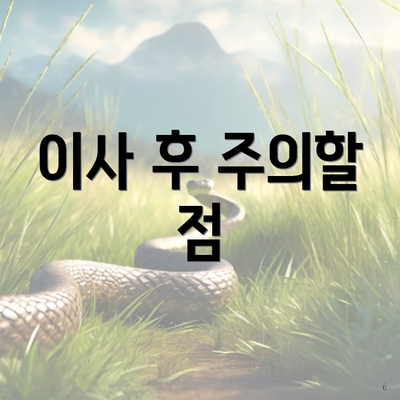 이사 후 주의할 점
