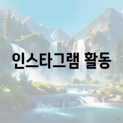 인스타그램 활동