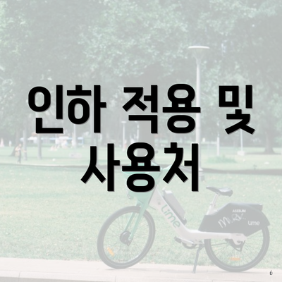 인하 적용 및 사용처