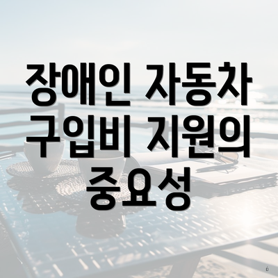 장애인 자동차 구입비 지원의 중요성