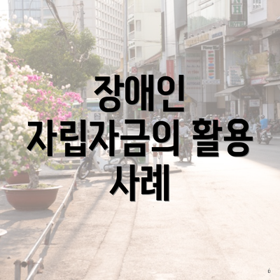 장애인 자립자금의 활용 사례