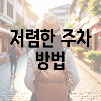저렴한 주차 방법