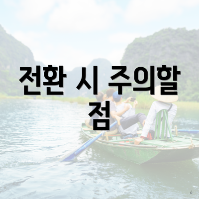 전환 시 주의할 점