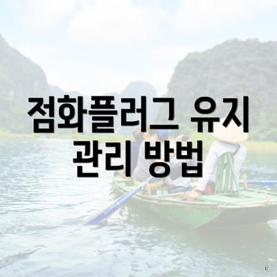 점화플러그 유지 관리 방법