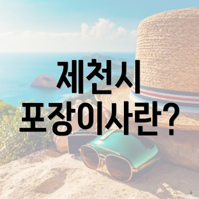 제천시 포장이사란?