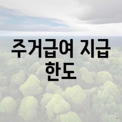 주거급여 지급 한도