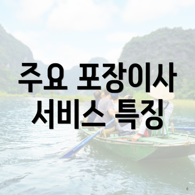주요 포장이사 서비스 특징