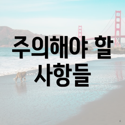 주의해야 할 사항들