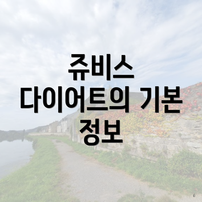 쥬비스 다이어트의 기본 정보