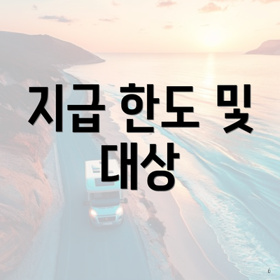 지급 한도 및 대상