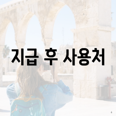 지급 후 사용처