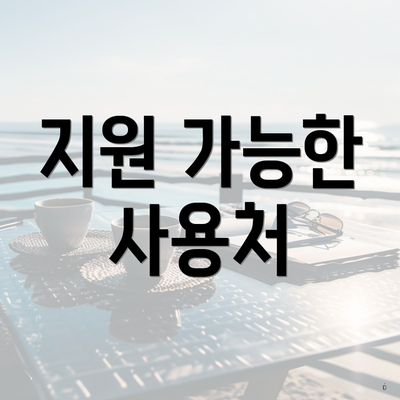 지원 가능한 사용처