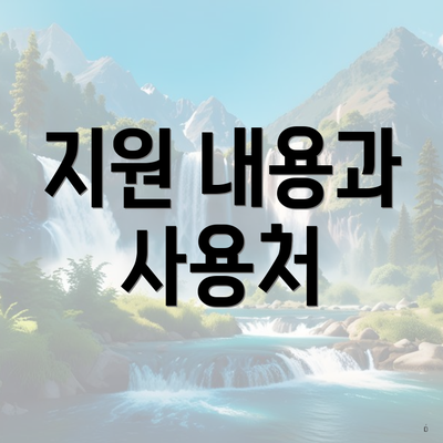 지원 내용과 사용처