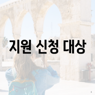 지원 신청 대상