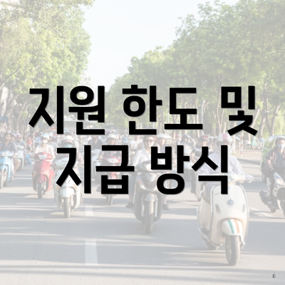 지원 한도 및 지급 방식