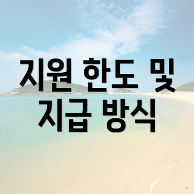 지원 한도 및 지급 방식