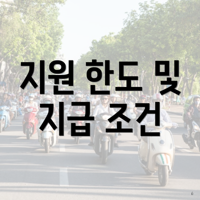 지원 한도 및 지급 조건