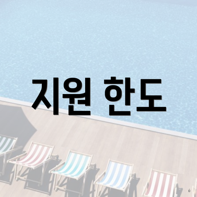 지원 한도