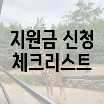 지원금 신청 체크리스트