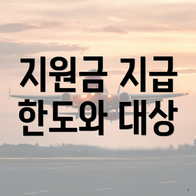 지원금 지급 한도와 대상