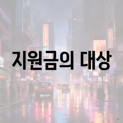 지원금의 대상