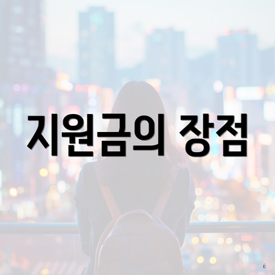 지원금의 장점