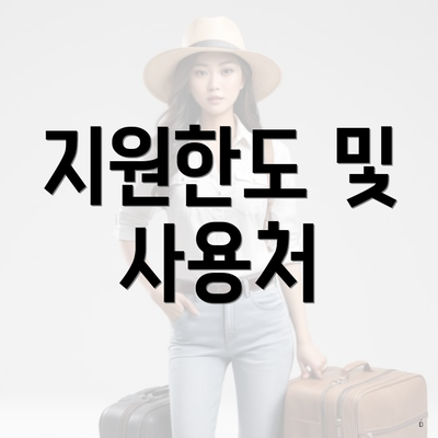지원한도 및 사용처