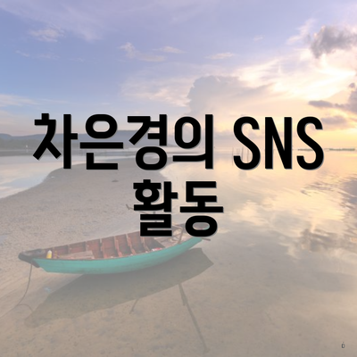 차은경의 SNS 활동