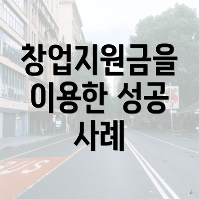창업지원금을 이용한 성공 사례