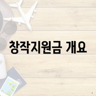 창작지원금 개요