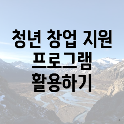 청년 창업 지원 프로그램 활용하기