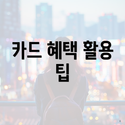 카드 혜택 활용 팁