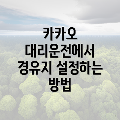 카카오 대리운전에서 경유지 설정하는 방법