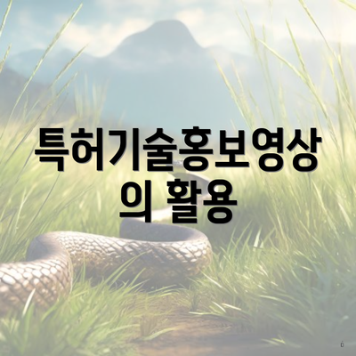 특허기술홍보영상의 활용
