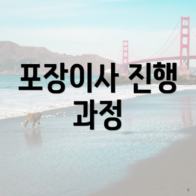 포장이사 진행 과정