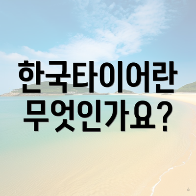 한국타이어란 무엇인가요?