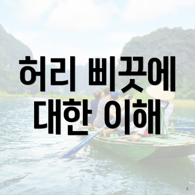 허리 삐끗에 대한 이해
